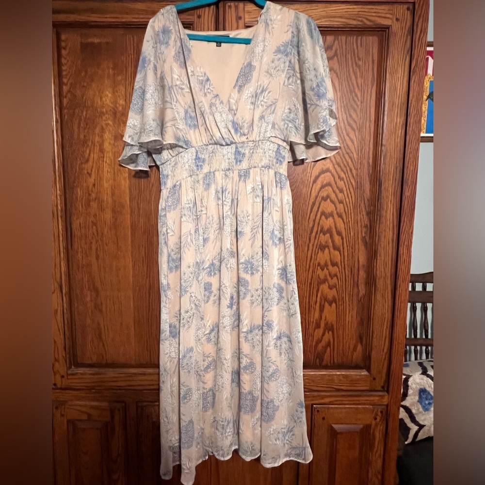 Floral Blue and Blush Women's Dress